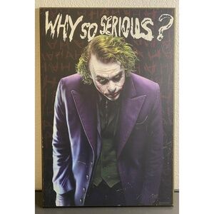 Joker Why So Serious Wall Art 19x13  Dark Knight Wood Poster DC Batman Decor